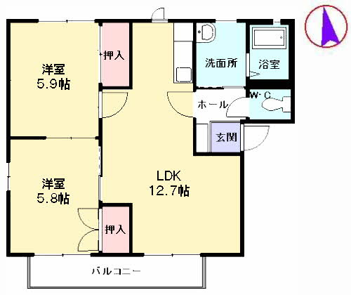 サンビレッジ八番館の間取り