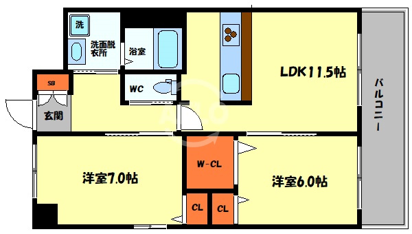 エーデル深江橋の間取り|エーデル深江橋　間取り