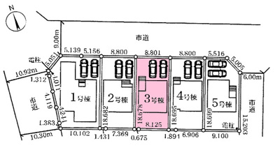 【区画図】 | 加須市三俣1丁目　新築戸建て　全５棟　3号棟