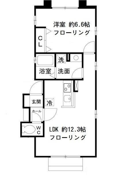 キテラ雑司が谷　Ｂ棟の間取り|間取りです。