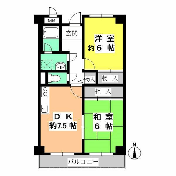 堺市堺区向陵中町３丁のマンションの間取り
