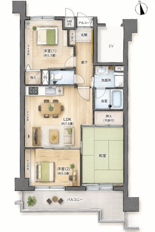 ライオンズマンション淵野辺第５　2階