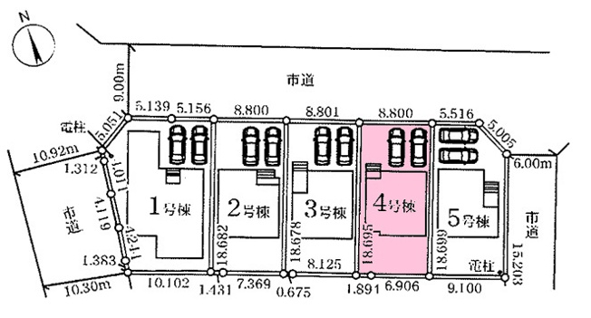【区画図】 | 加須市三俣1丁目　新築戸建て　全５棟　4号棟