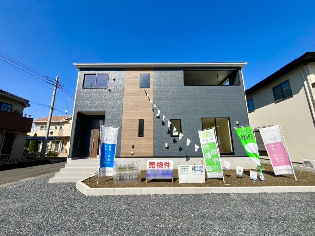 【Cradle Garden】　下妻市鬼怒　第７　全1邸の外観|全居室南向き！
ゆったりくつろげるタタミコーナーのあるお家です♪
2026年9月撮影