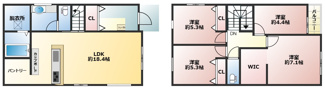 【間取り】 | 加古川市加古川町中津　新築戸建 | ◇LDKには床暖房が完備しております♪