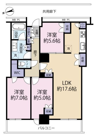 阿波座ライズタワーズ　フラッグ46 の間取り
