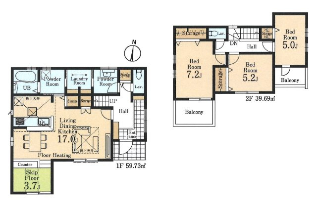 練馬区旭町1丁目　新築戸建の間取り|間取り図

現地ご見学希望・資料請求などお気軽にお問い合わせ下さい！
03-5990-5201