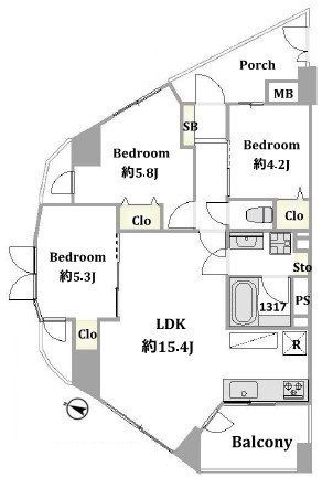 ライオンズシティ戸越銀座（6階部分）／仲介手数料無料／新規フルリノベーションの間取り
