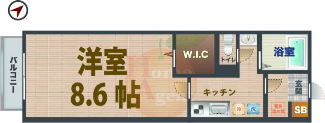 【間取り】 | カサ・デ・アブエロ | 1Kのお部屋です。