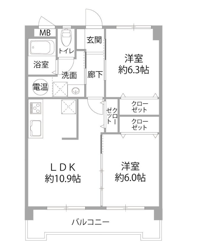 ロワールマンション西公園2の間取り