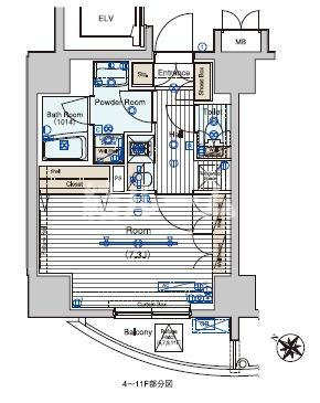 北区王子３丁目の賃貸マンションの間取り