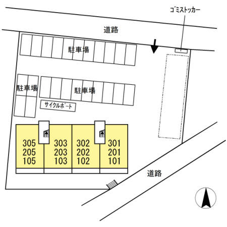 熊本市西区横手５丁目のアパートの区画図