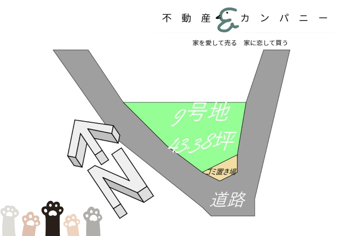 伊予市尾崎のおトチ9号地　伊予市尾崎の売土地の土地図