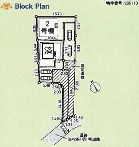 【仲介手数料０円】厚木市下荻野第19　新築一戸建て　全2棟の区画図|厚木市下荻野第19　新築一戸建て　全2棟