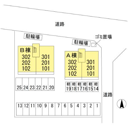 グランディオ A棟の区画図