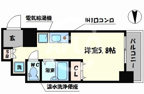 エルミタージュナンバミナミファイブの間取り|エルミタージュ難波南Ⅴ　間取り