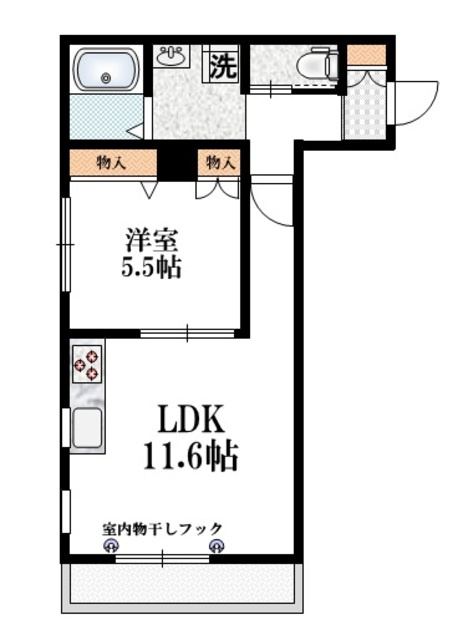 Ｗｈｉｔｅ　Ｌｉｂｒａの間取り|【間取り】　角部屋２面採光