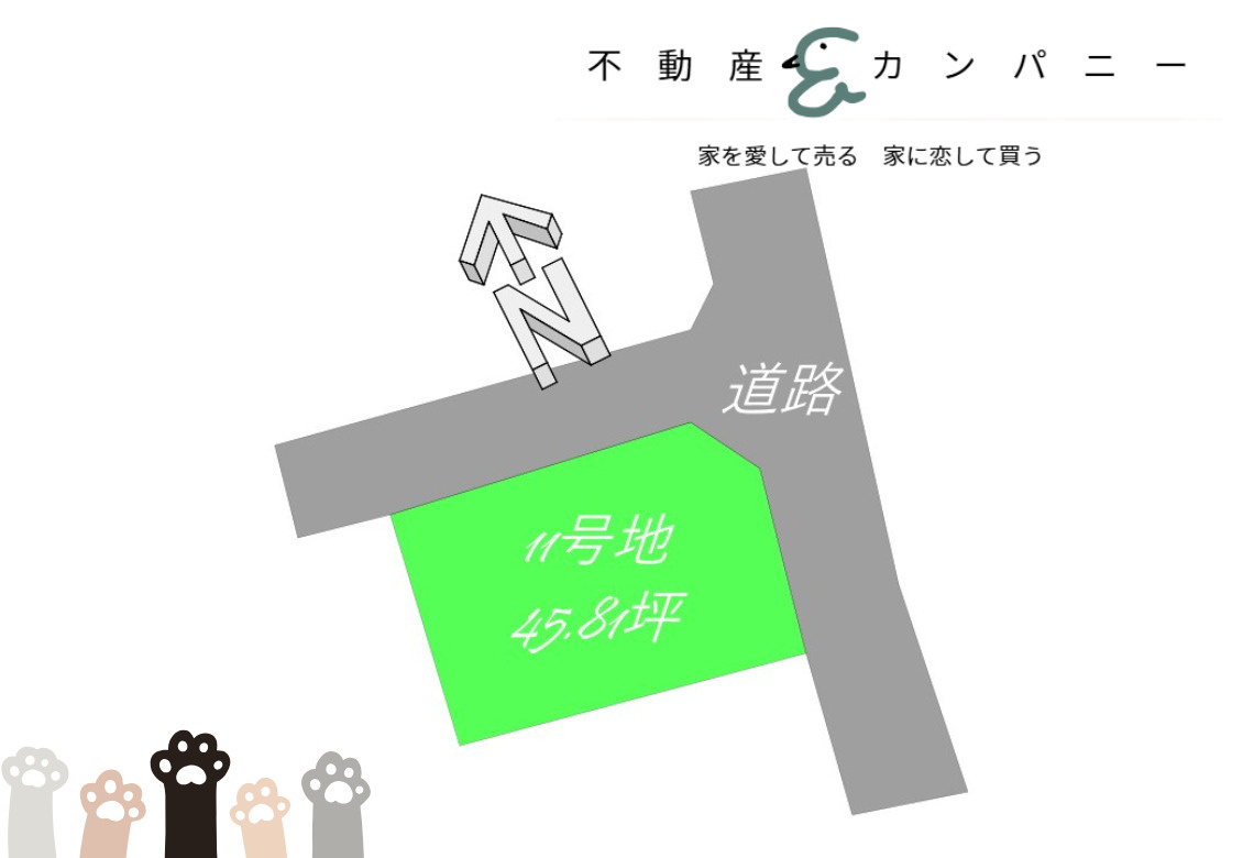 伊予市尾崎のおトチ11号地　伊予市尾崎の売土地の土地図