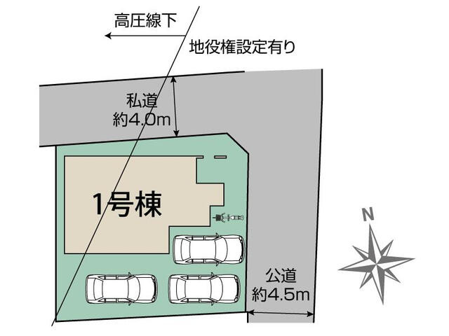 裾野市茶畑の新築一戸建の区画図|敷地内区画図