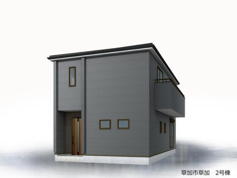 草加市草加2丁目 新築分譲住宅 全4棟 2号棟の外観パース