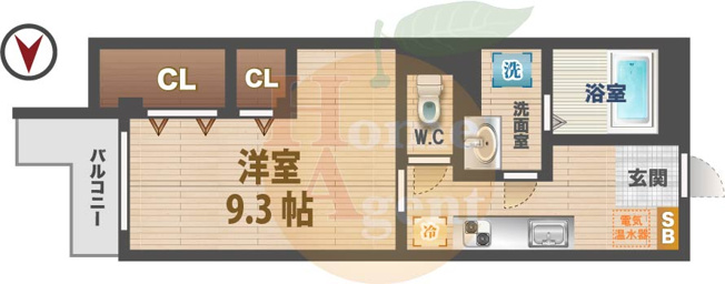 【間取り】 | 陽だまり荘 | 1Kのお部屋。