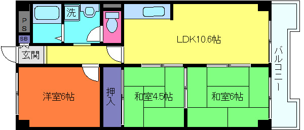 オカダハイライズの間取り