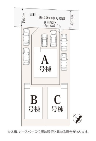 S・福岡市南区弥永3丁目第1-3棟（3号棟）の区画図|配置図（3号棟）