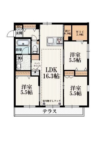 プエルタ　デル　ノルテの間取り