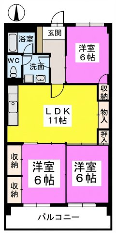コーポ宮内の間取り|※図面と現況が異なる場合は現況優先になります。
