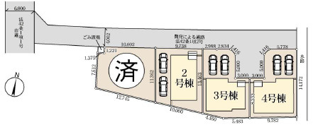 草加市草加2丁目 新築分譲住宅 全4棟 4号棟の区画図
