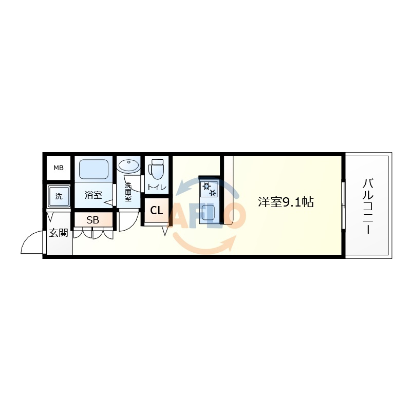 アドバンス西梅田の間取り