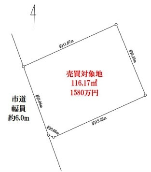 坂戸市三光町　建築条件なし売地　東武東上線『坂戸駅』徒歩12分　【浅羽野小学区】の区画図