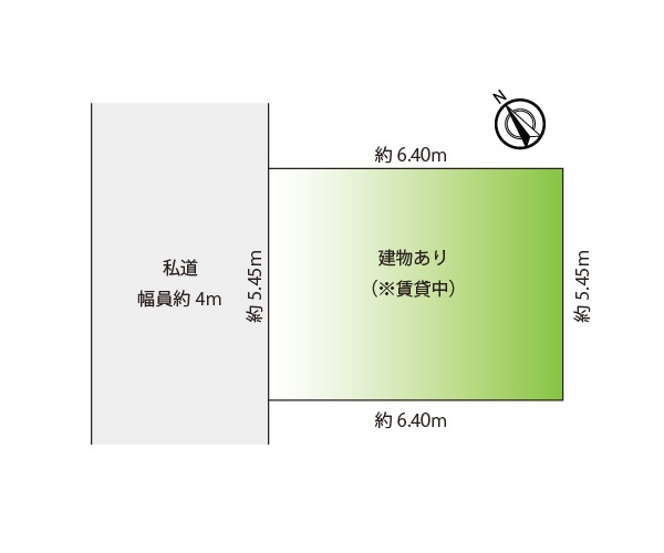 中古｜富士見市貝塚２丁目の区画図|私道幅員約4ｍ