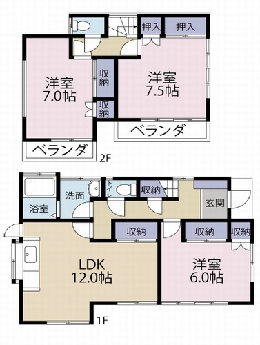 【仲介手数料０円】伊勢原市小稲葉　中古一戸建ての間取り|伊勢原市小稲葉　中古一戸建て