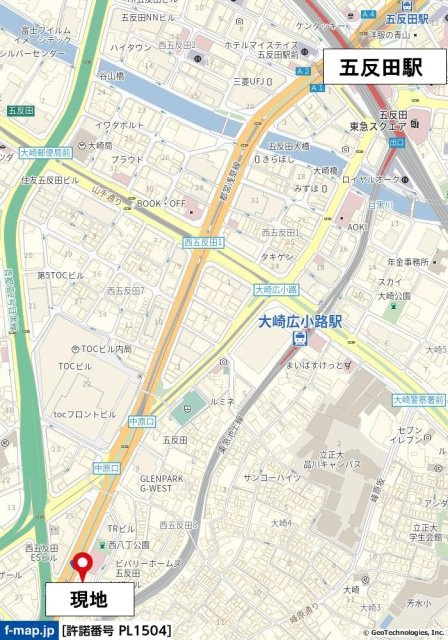 スカイコート・ヴィーダ五反田ウエストの地図