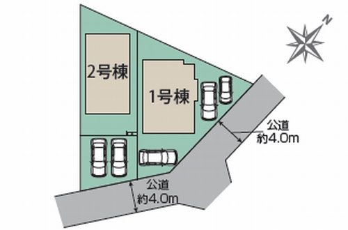 【仲介手数料０円】平塚市公所　新築一戸建て　全2棟の区画図|平塚市公所　新築一戸建て　全2棟
