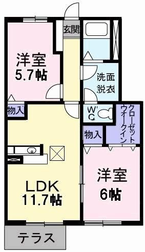【間取り】 | ロワポアールB
