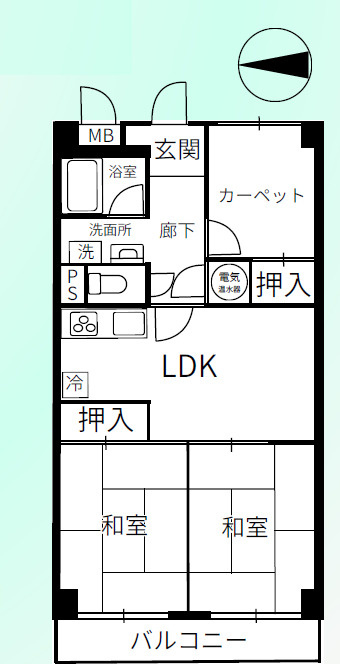 地産マンション平塚の間取り
