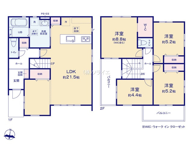 所沢市下安松20期　全2棟　新築戸建の間取り