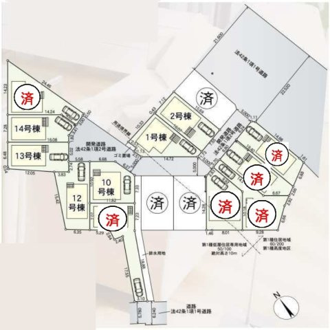 松戸市高塚新田新築戸建（高塚新田第17）の区画図|区画配置図