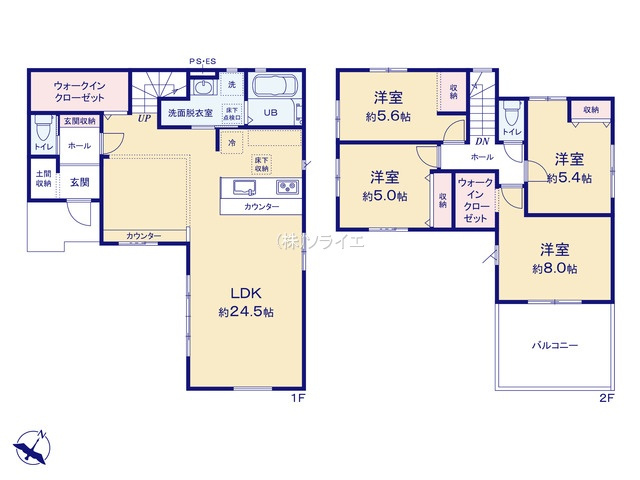 所沢市狭山ヶ丘10期　全2棟　新築戸建　KEIAI TERRACEの間取り