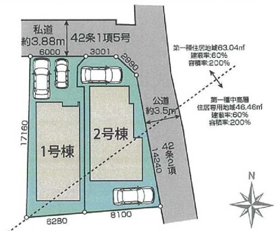 【区画図】 | 大津市弥生町8-4　新築分譲