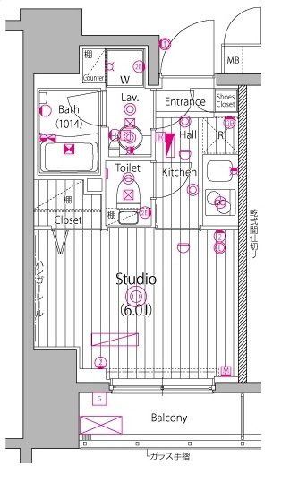 豊島区東池袋２丁目の賃貸マンションの間取り