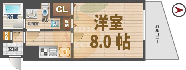 【間取り】 | プレール・ドゥーク永福町 | 1Kのお部屋です。