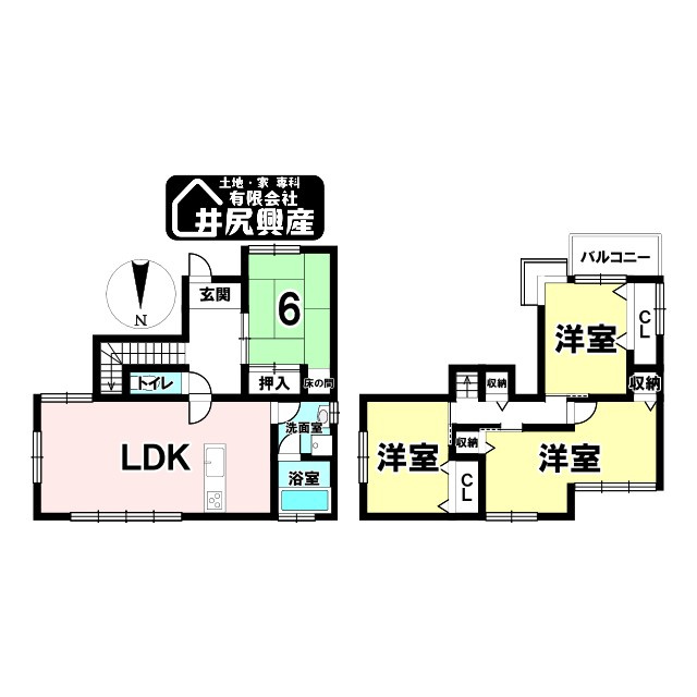 岩出市新田広芝　中古戸建の間取り