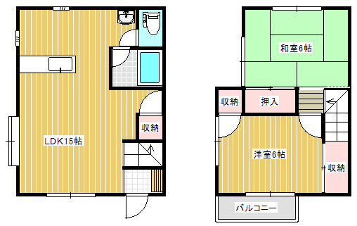 サンモールの間取り|反転