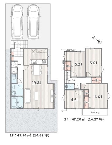 藤沢市片瀬海岸3丁目　建築条件なし　売地　1区画の土地図＋建物プラン例|参考プラン☆