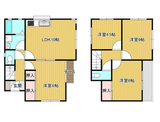 【間取り】 | 田喜野井2丁目戸建て