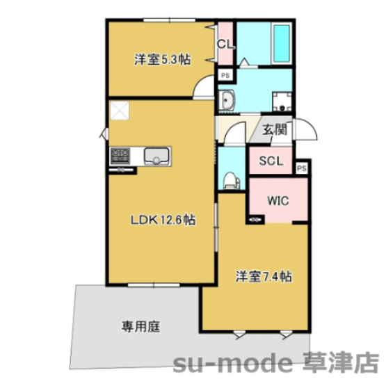 【間取り】 | カージュ野村 | 58.25㎡