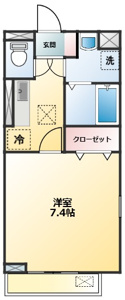 一人暮らし向けの1Kです。